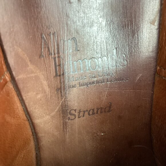 Allen Edmonds Strand Mens Brogue Oxford Dress Shoes Sz 7.5 Brown Leather Made In - Picture 11 of 14